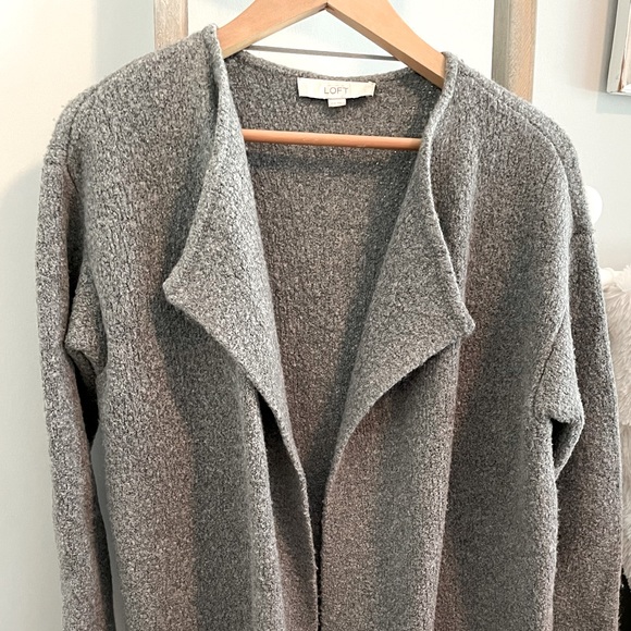 LOFT Gray Sweater Jacket - Picture 2 of 9